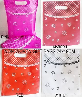 10 NON WOVEN GIFT BAGS WITH DESIGN 24x19CM FAVOURS FILLERS PARTY BIRTHDAY VA172C • £2.99