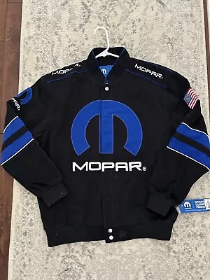 Mopar Racing Men’s Large Embroidered Cotton Jacket JH Design Black Blue • $149.99