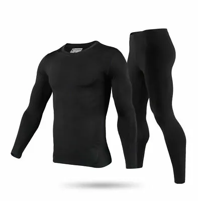 Mens Winter Ultra-Soft Fleece Lined Thermal Top & Bottom Long John Underwear Set • $19.99