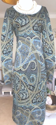 £29.99 • Buy Peruvian Connection Jumper Dress Size M Kashmiri Jacquard Pima Cotton Knit