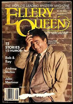 Ellery Queen's Mystery Magazine August 1989 Peter Falk Bob & Ray 13 Stories  • $10.99