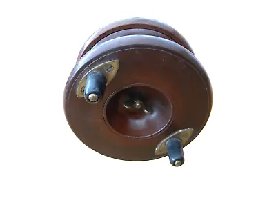 Vintage 4inch  Wood And Brass Spin Back Nottingham Style Fishing Reel • $37.34