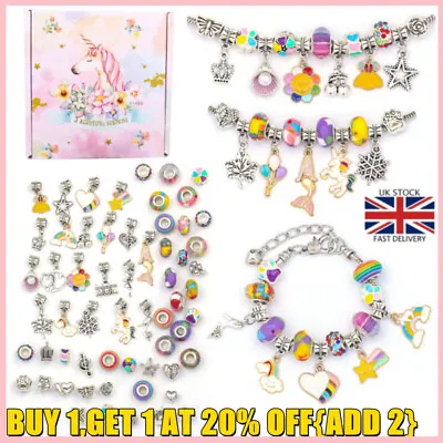 £11.99 • Buy Bracelet Making Kit Beads Jewellery Charms Pendant Set DIY Craft Kids Gift Girl
