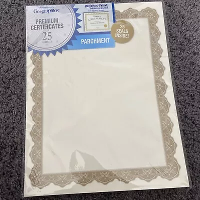 Geographics Premium Certificates 25 Sheets & Seals • £8.68