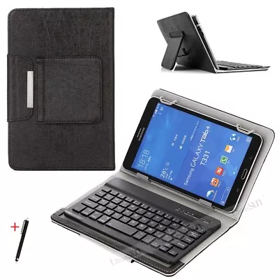 $19.99 • Buy For 7  8  10  10.1  Tablets Black PU Leather Case Bluetooth Keyboard Stand Cover