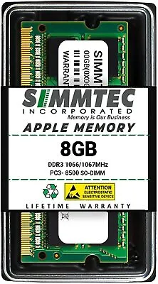 Simmtec 8GB PC3-8500 DDR3 1066/1067 MHz RAM For MacBook (Mid 2010 13 Inch) MacB • $22.99