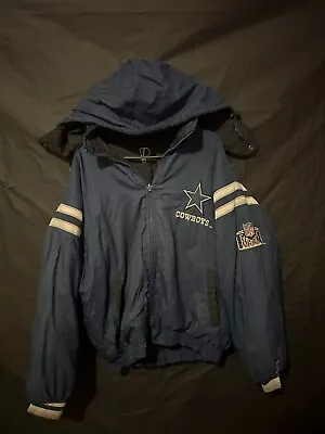 Vintage Dallas Cowboys Jacket XL Pro Player Reversible Coat NFL • $79.99