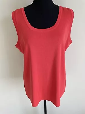 Exclusively Misook Women’s Sz XL Sleeveless Acrylic Knit Tank Top Coral Bright • $24.99