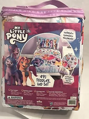 My Little Pony ~4 Pc. Toddler Bed Set~ Bedspread-2 Sheets & Pillowcase NEW • $25