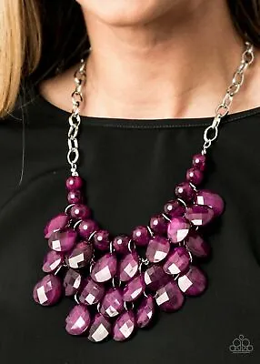 $8.39 • Buy Paparazzi Sorry To Burst Your Bubble Purple Necklace & Earrings