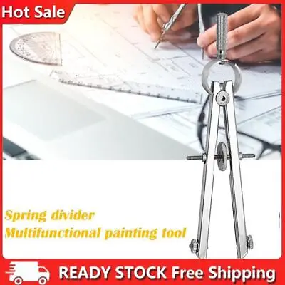 Spring Protractior Compasses Math Geometry Set With Lock Precision Drawing Tool • £5.94