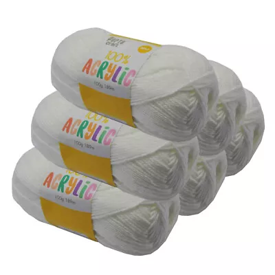 Acrylic Yarn 100g 189m 8ply Day Dream White (Product # 093344) • $3.30