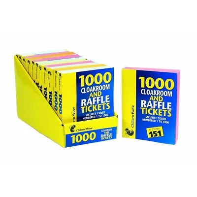 New 1000 Raffle Ticket Book Draw Security Coded Numbered Cloakroom/tombola Sheet • £2.95