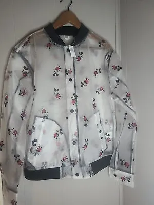 Disney Parks Adult Mickey Mouse Raincoat Jacket Snap Up Front With Pocket Size S • $45