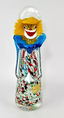 Murano Glass Whimsical Angel Praying Clown Figurine Hand Blown UV Reactive • $145.65