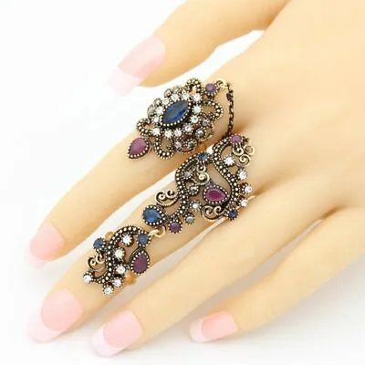 Vintage Creative Women Adjustable Turkish Ring Fashion Flower Style Jewelry HOT • $8.95