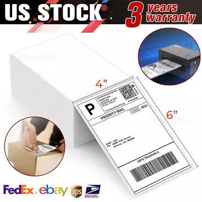500pcs 4 X6  Fan-fold Direct Thermal Shipping Label Paper Self-adhesive Mailing • $16.59