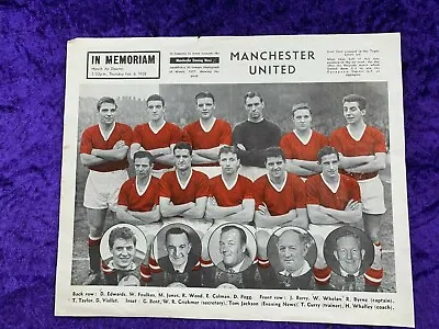Original 1958 Manchester United Munich Air Disaster 'Busby Babes' Team Picture • £140
