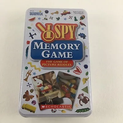 I Spy Memory Game Scholastic Briarpatch Game Of Picture Riddles Storage Tin New • $15.96