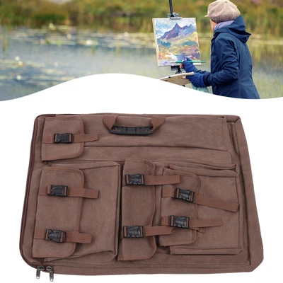 $28.50 • Buy Multi-function Sketch Painting Bag Coffee Canvas Artist Portfolio Carry Case Bag