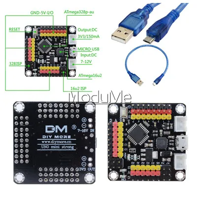 £4.79 • Buy Mini UNO R3 Board DM Strong ATmega328 ATmega16U2 IIC For Arduino Replace CH340G