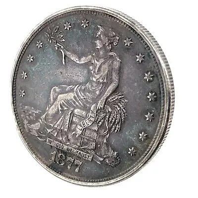 1877-S $1 Silver Trade Opium Dollar - Hollowed Locket Smuggler Box Coin - Superb • $429.95