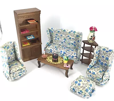 Lot Miniature Dollhouse Living Room Furniture Accessories Bookshelf Table Couch • $18