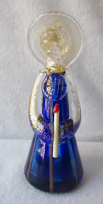 Vintage Murano Bucella Cristalli Art Glass Angel Blue W/24K Gold  Made In Italy • $38