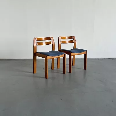 Pair Of Elegant Italian Mid-Century Modern Lacquered Wood Dining Chairs 1960s • $460