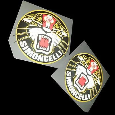 MARCO SIMONCELLI 58  REFLECTIVE  `TIGER HEAD` Sticker  Decals Graphics X 2 • $9.69