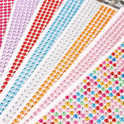 £2.99 • Buy 650x 5mm Rhinestone Stickers Self Adhesive Diamante Crystal Crafts Gems Sticky