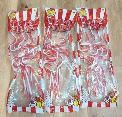 Lot Of 3 (6packs)The Original KRAZY STRAW Crazy Straws Christmas Swirl Party • £14.24