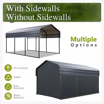 Outdoor Carport Heavy Duty Car Shelter Gazebo Garage 10x15' 12x20' 12x25' 20x20' • $819.99