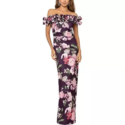 Xscape Womens Floral Off-The-Shoulder Evening Dress Gown Petites BHFO 1842 • $53.99