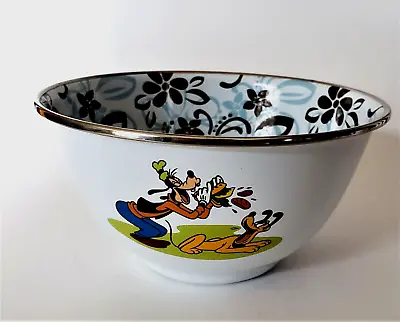 Soup Bowl  Metal Goofy & Pluto Disney Store Enamelware  BBQ Picnic VINTAGE • $8