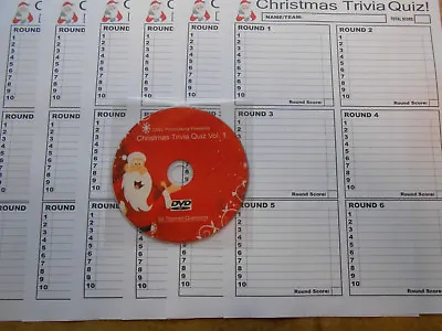 Christmas Quiz Dvd Vol1 - 60 Great Xmas Questions And Answer Sheets = Fun+games • £4.99