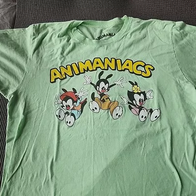 Vintage  ANIMANIACS Light Green T-Shirt WARNER Bros L Original Rare • $13