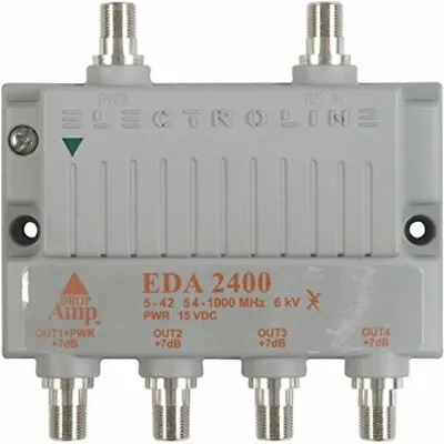 ELECTROLINE EDA2400 CATV RF ANTENNA AMPLIFIER With 4-Port Distribution • $49