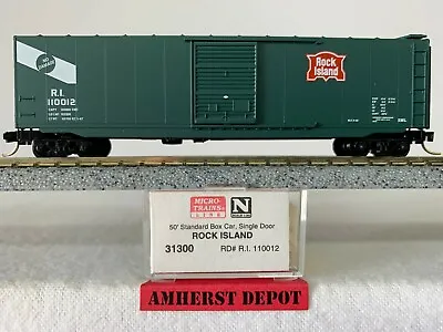 Micro Trains Box Car Rock Island N Scale Boxcar Green RI 31300 • $20