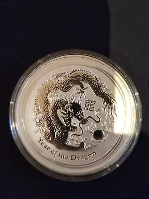 5oz 2012 Perth Mint Lunar Dragon Silver Coin - As New In Capsule • $260.31