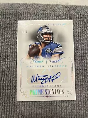 2014 PLATINUM HOLO AUTO /5 National Treasures Matthew Stafford SP Detroit Lions • $225