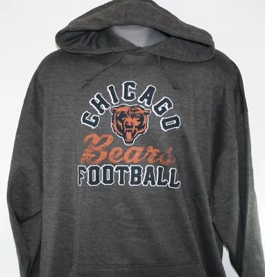 Mens NFL Majestic Chicago Bears Charcoal Grey Screen Printed Pullover Hoodie • $39.99
