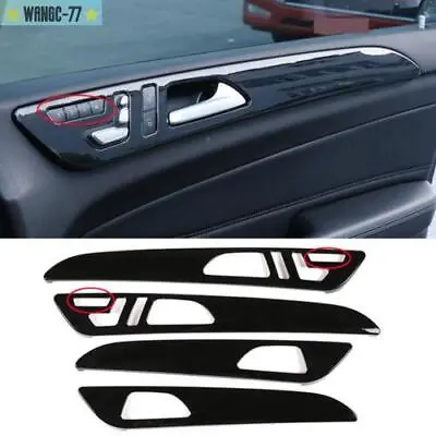 4XFor 2013-2019 Benz GL GLE GLS ML W166 Gloss Black ABS Interior Door Panel Trim • $97.35