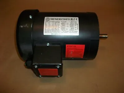 1/2 HP Electric Motor 3 Phase 56C Frame 1725 RPM TEFC  208 230 / 460 Volt • $175