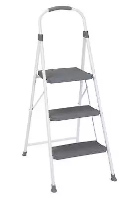 COSCO 3 Step Connection Step Stool  White  Gray 8ft 10in Max Reach Secure Stable • $37.59