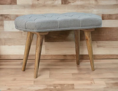 £159.99 • Buy Grey Tweed Stool Bench Dressing Table Seater Upholstered Handmade Seating Chair