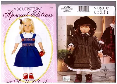 VOGUE 7007 Olivia & Clothes & 821 Dress PATTERNS Fit 18  American Girl Doll   • $38.50