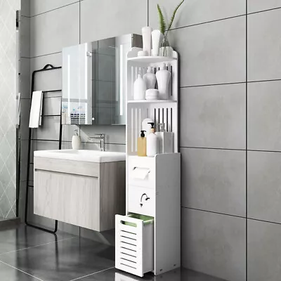 100cm Bathroom Storage Cabinet Organiser Cupboard Shelf Tall Slim Laundry Toilet • $32.89