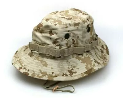 Military Issued USMC Tan Digital Marpat Boonie Hat With Logo-NEW • $27.95