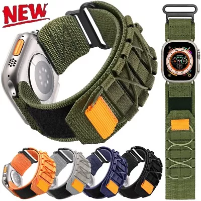 Rugged Military Nylon Strap Band For Apple Watch Ultra Series 9 8 7 6 5 4 3 2 SE • $8.31